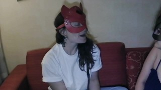 Mazzy and Tawny chat, get each other naked, and check out each other's pussies