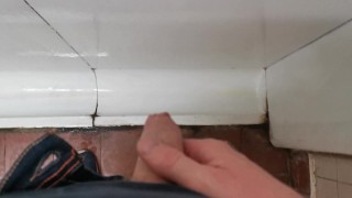 Peeing in a Victorian style urinal