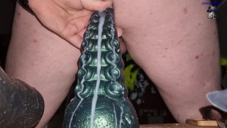 white kiwi bear gets Ika tentacle deep in ass closeup