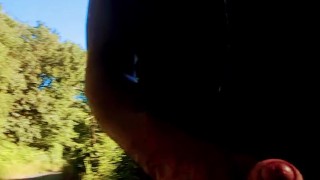 Just being a tease on my bike playing with my sausage