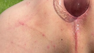 Anal stuffing a vase