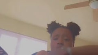 TEEN MILF EBONY RIDES DILDO TO CUM