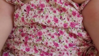 My Stepsister in Cute Dress with Hairy Pussy allows My Dick Pound Her