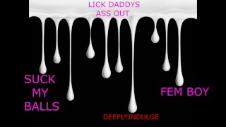 SISSY SUCKING AND DRAINING DADDYS BALLS LIKE A WHORE (AUDIO PORN )