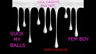 SISSY SUCKING AND DRAINING DADDYS BALLS LIKE A WHORE (AUDIO PORN )