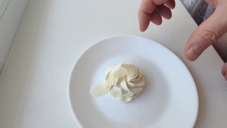 ShyRacoon is eating the cupcake with his cum