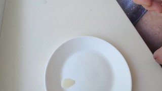 ShyRacoon is eating the cupcake with his cum