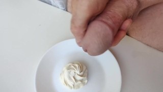 ShyRacoon is eating the cupcake with his cum