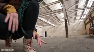 I Left my Clothes BEHIND and SQUIRTED! | Public Nudity Warehouse Dare