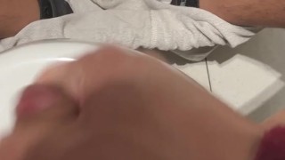almost caught jerking off in a public bathroom