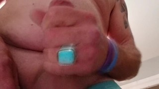 Quick stroke uncut cumshot pov