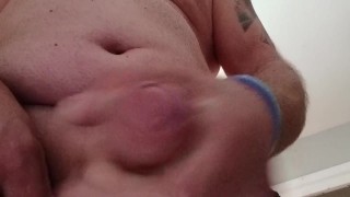 Quick stroke uncut cumshot pov