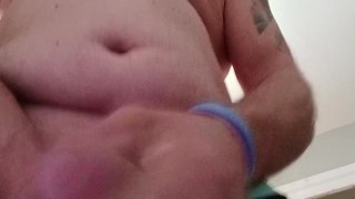 Quick stroke uncut cumshot pov