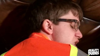 REALITY DUDES - Axel Kane Bends Will Braun Over A Work Bench And Starts Pounding His Hot Ass