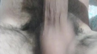 Masturbating in my room super rich, hairy and long penis