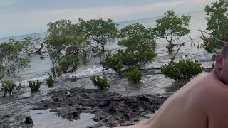 Having fun at the beach, eating our cocks and milk
