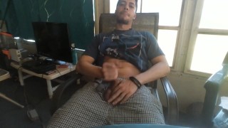 Jerking off on the Porch