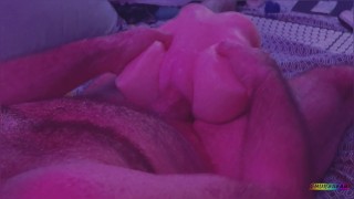 Shooting my huge load into a fat assed pussy toy d