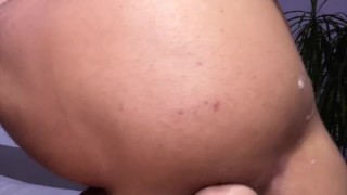 Perfect little power bottom slut @soyunplatano rides huge dick bareback