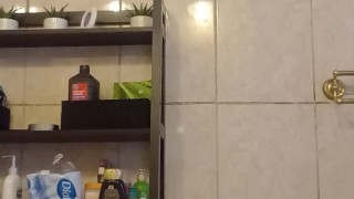 Real virgin gay man playing with titties