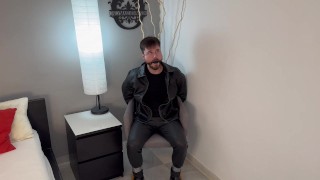 Leather bound & pantsed to reveal secret weapon