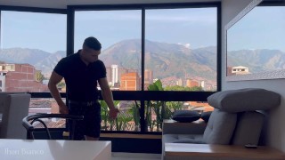 Hot jock veiny guy show you his daily life