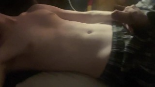 skinny twink jacking off through his underwear !!
