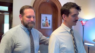 Junior Salesman Impresses Boss.  OFFICE BREEDING