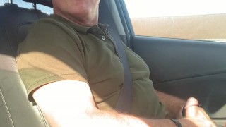 Watch me edging and jerking-off in my car