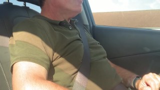 Watch me edging and jerking-off in my car