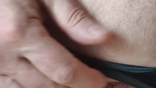 Slave is having fun while his mistress is studying the German language in the next room