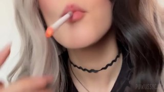 Sexy Alt Egirl smoking and dangling UpClose (Full Vid on my OnlyFans/ManyVids)