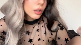 Sexy Alt Egirl smoking naked on the sofa showin her puwussy (full Vid on my OnlyFans/ManyVids)