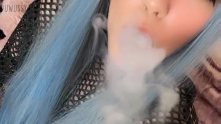 420 Friendly Alt Girl smoking in her fishnet gloves (Full Vid on my OnlyFans/ManyVids)