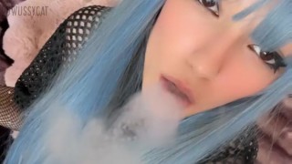420 Friendly Alt Girl smoking in her fishnet gloves (Full Vid on my OnlyFans/ManyVids)