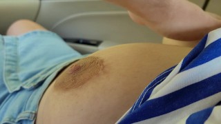 Touching GF's Big Boobs in Parking Lot after College 18+