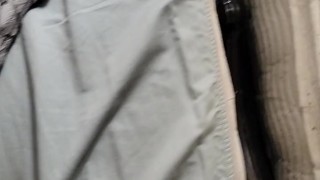 Tattooed gamer yanks it on giant mirror