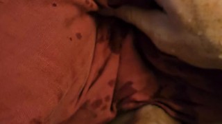 Messy piss and cum on the couch