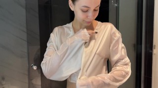 Silky Crop Top Dry vs Wet | See Through