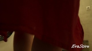 Stepmom takes a shower and cums