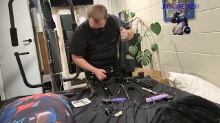 White Kiwi Bear Finally Sets Up His Fuck Machine and Cums Into a Cyborg Pussy. Long Version