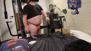 White Kiwi Bear Finally Sets Up His Fuck Machine and Cums Into a Cyborg Pussy. Long Version