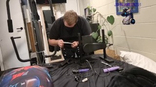 White Kiwi Bear Finally Sets Up His Fuck Machine and Cums Into a Cyborg Pussy. Short Version