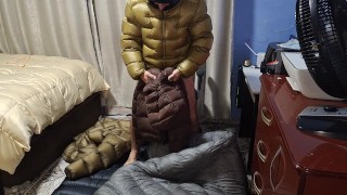 Cum Puffer jacket Fetish