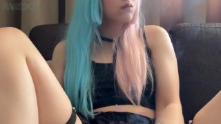 Cute Egirl smoking with no panties (Full vid on my OnlyFans/ManyVids)