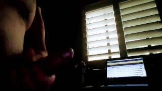 Beautiful shaved throbbing daddy cock busting ropes of semen everywhere