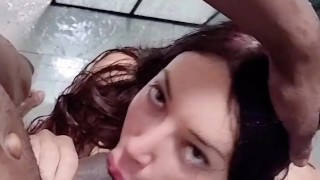 POV Petite Trans Girl enjoys BBC with Eye Contact