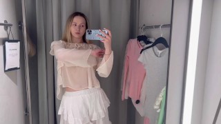 transparent tops try on haul at the mall see through clothes