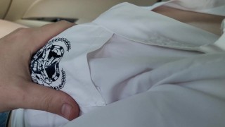 Cute College Girl with Big Boobs allows Me to Play with Her in The Car 18+