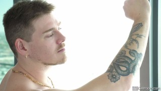 Masseur Jake Waters Oils Up A Hard Cock To Fuck His Tight Ass